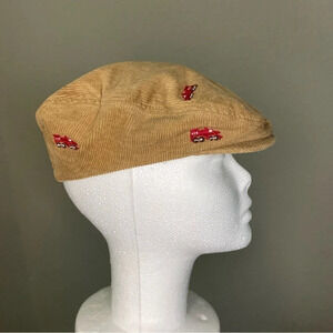 Gymboree Little Boys’ Corduroy Firetruck Embroidered Newsboy Cap. Size 2-3t.